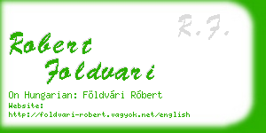 robert foldvari business card